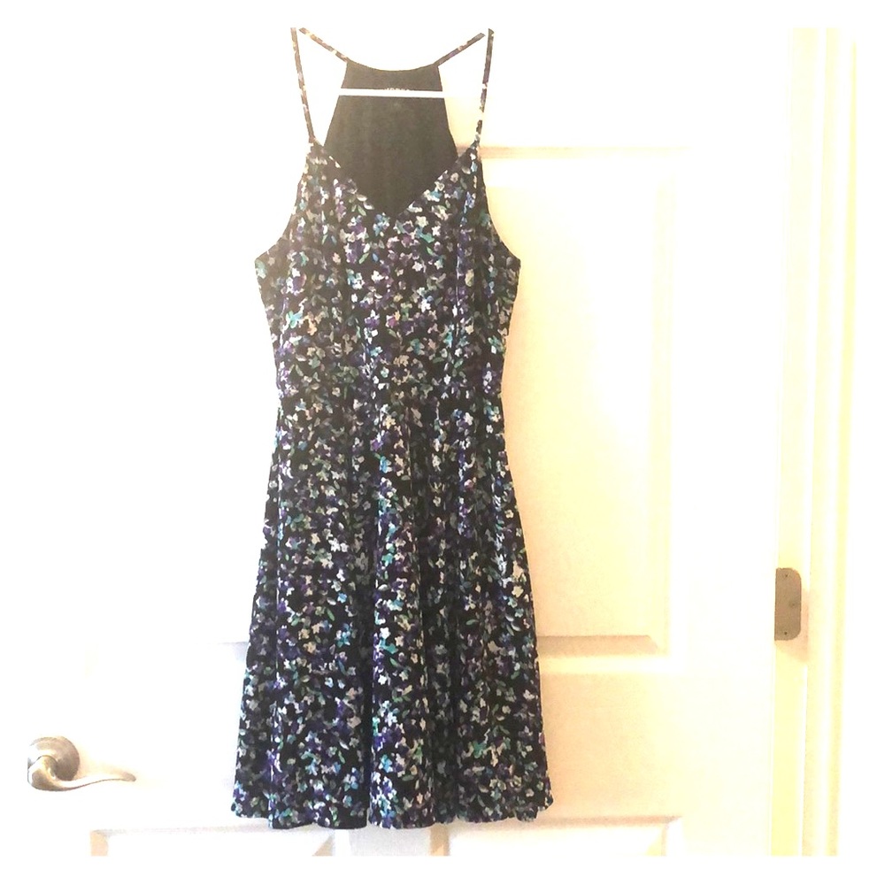 Express Floral Fit & Flare Dress
